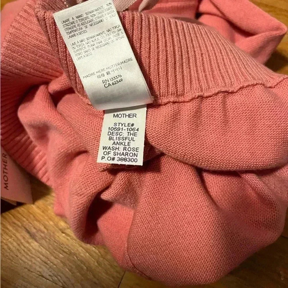 NWT MOTHER Denim The Blissful Ankle Joggers Sweatpants ROSE OF SHARON Pink XL - Picture 7 of 9